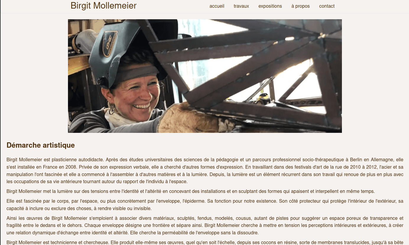 About of Birgit Mollemeier website