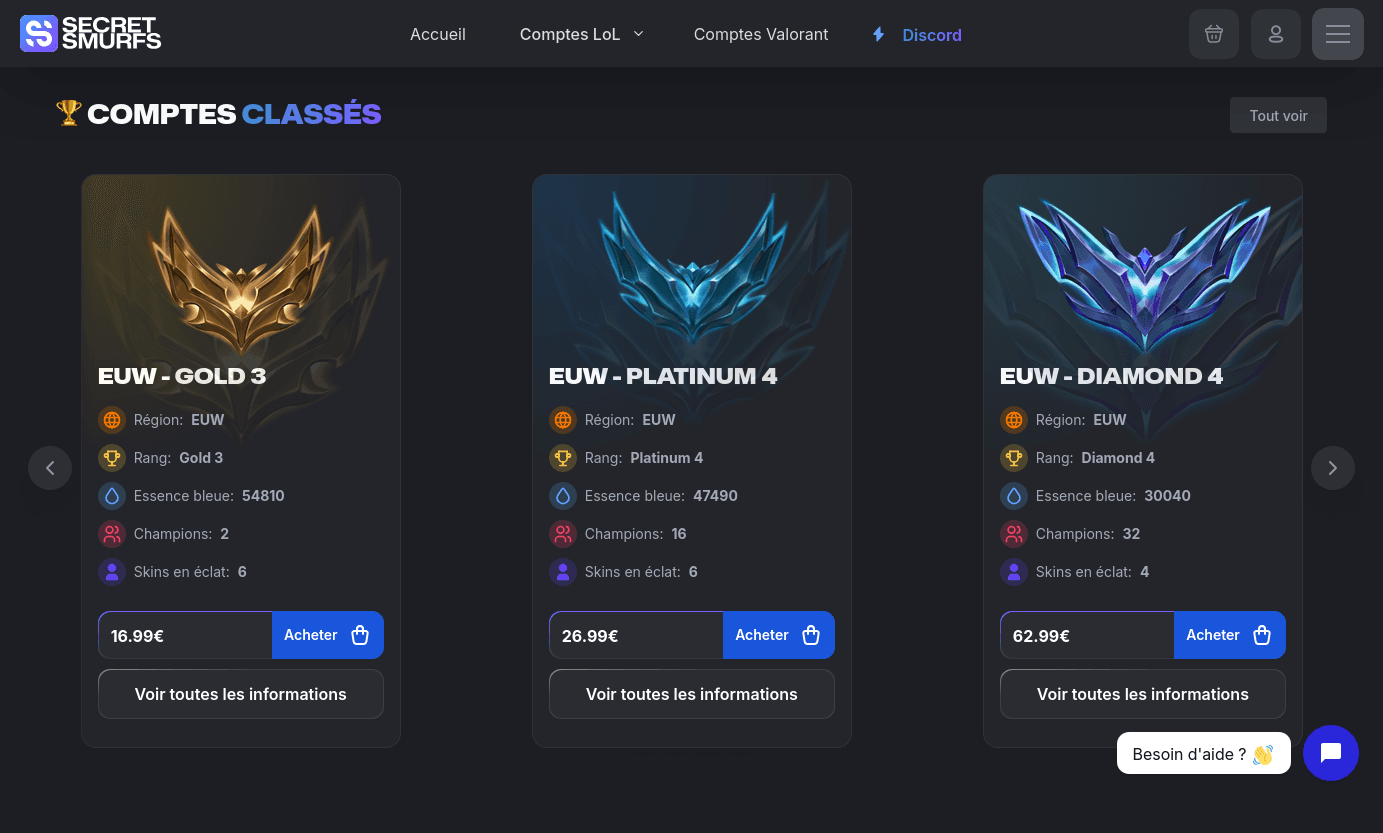 Secret Smurfs Ranked Page